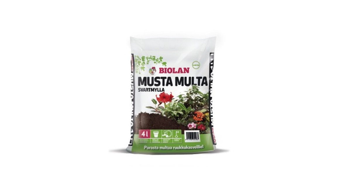 Biolan Musta Multa Kukkamulta 4l
