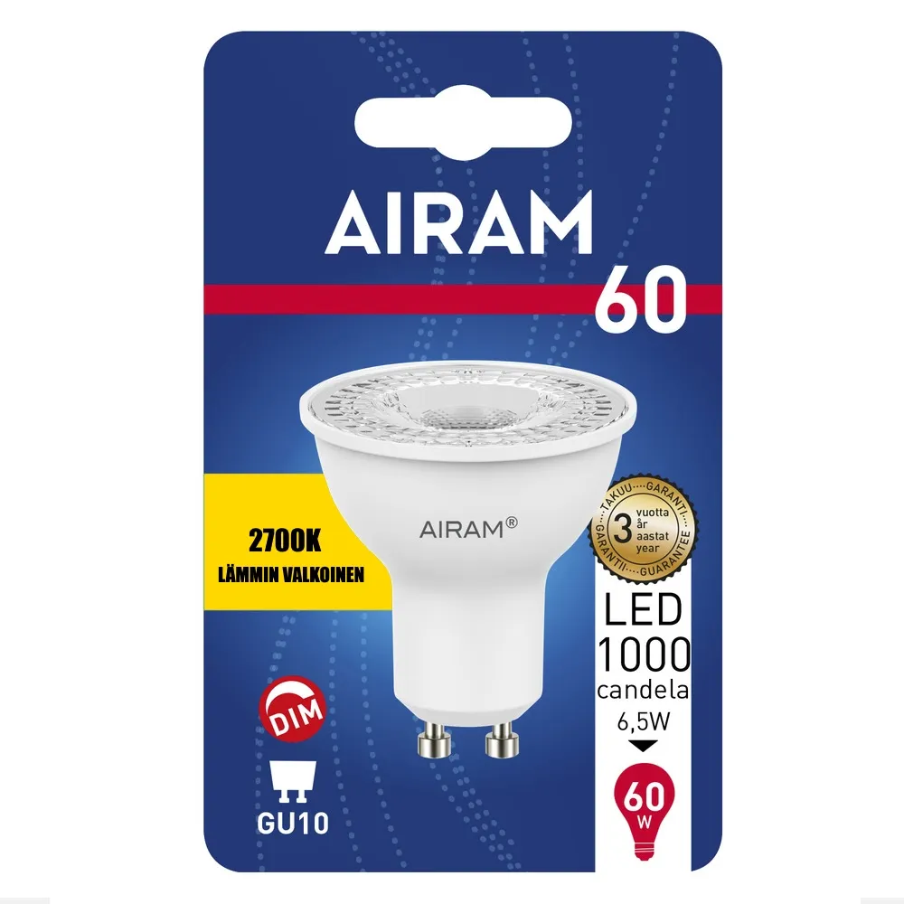 6435200180834_AIRAM_LED_KOHDELAMPPU_GU10 kuva