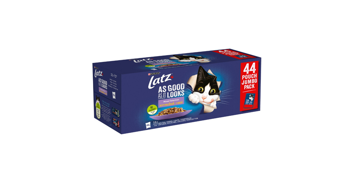 Agail Latz Agail Kissanruoka Hyytelössä Lajitelma 44-Pack