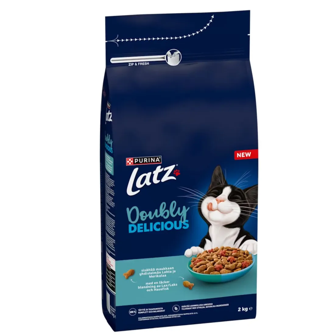 Latz Doubly Delicious lohi,merikala ja punajuuri kuiva kissanruoka 2kg