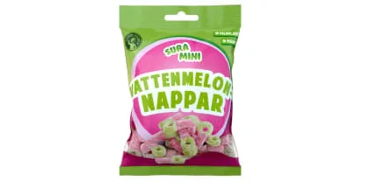 Mini Vattenmelon Candy People Sura Mininappar Vattenmelon 70g